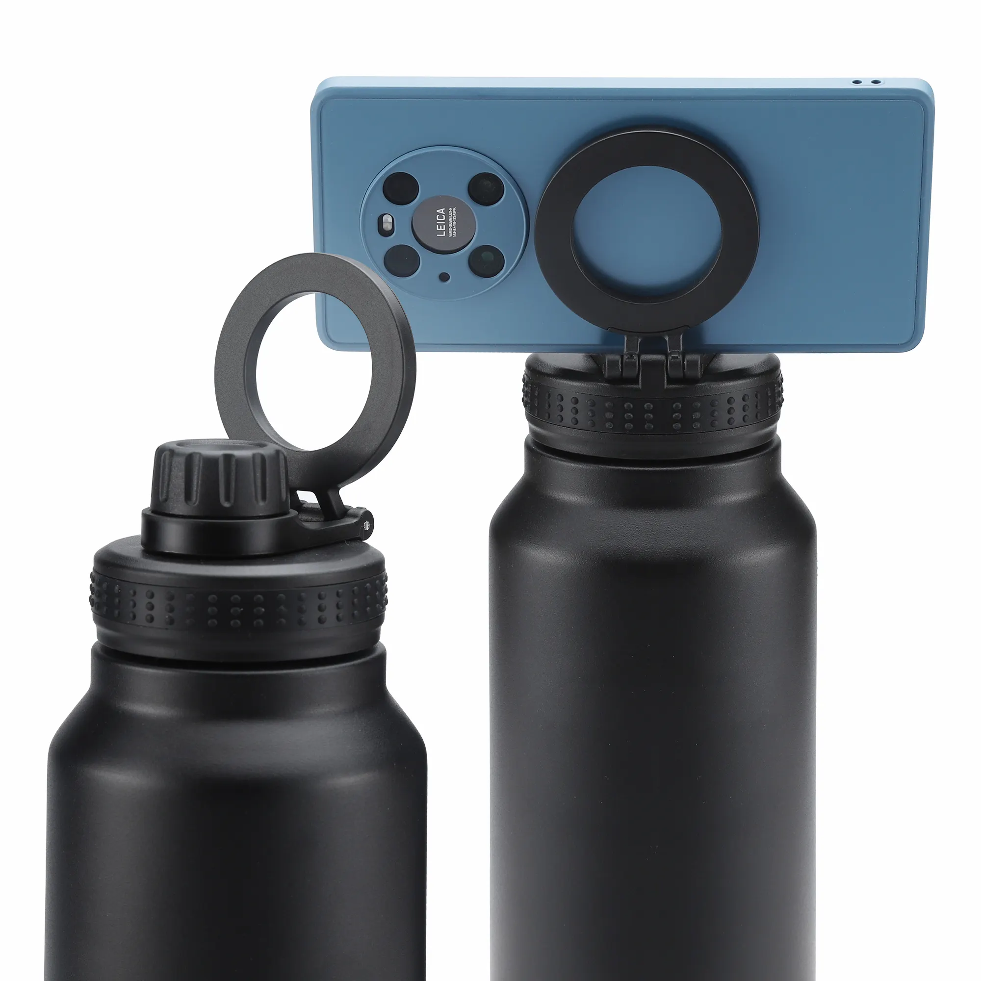חדש 40 אונקיות מכסה מגנטי לבקבוק מים מחזיק טלפון מעמד טלפון מתכוונן סיבוב 360 מעלות בקבוק מים לאייפון 15 14 13