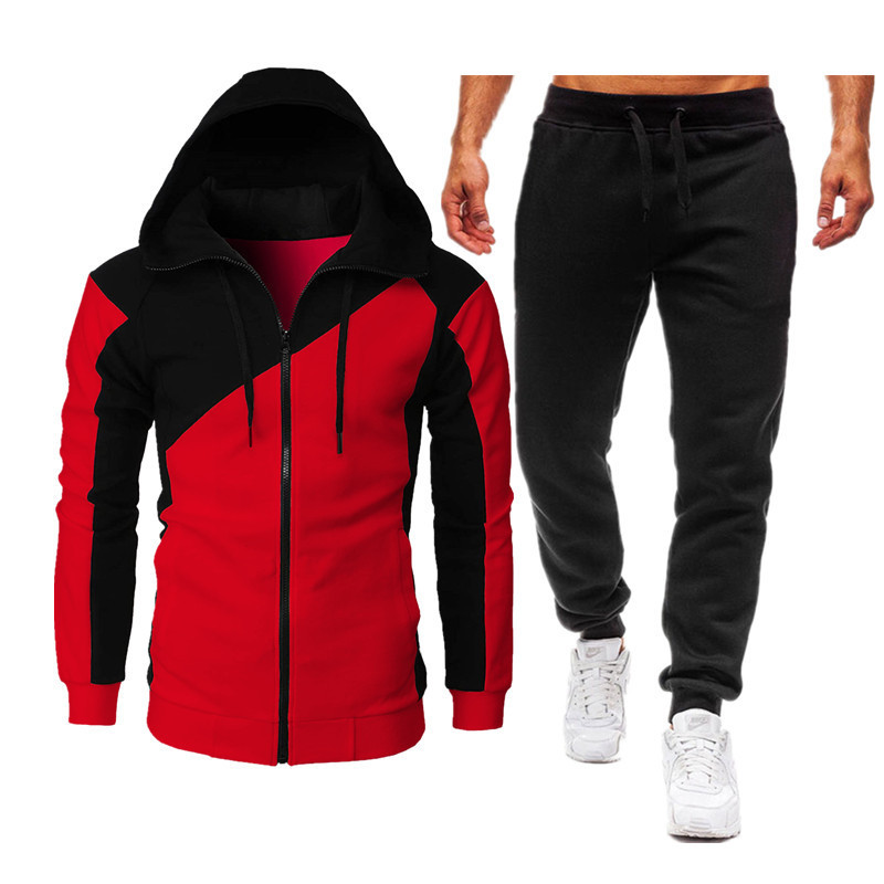 Red coat + black pants
