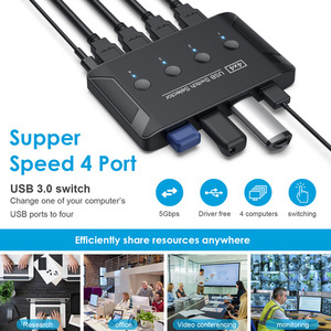 USB 3.0 4输入/4输出KVM切换器在4台带有Usb输入和输出端口的计算机之间共享打印机和鼠标库存 - Product Image 3