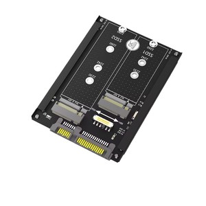 Dual <strong>M</strong>.<strong>2</strong> <strong>B</strong> <strong>Key</strong>/<strong>B</strong>&amp;<strong>M</strong> <strong>Key</strong> SSD to <strong>2</strong>.5&quot; SATA III with Frame Bracket - Retain MSATA SSD As 7mm <strong>2</strong>.5&quot; SATA Drive - Product Image 1