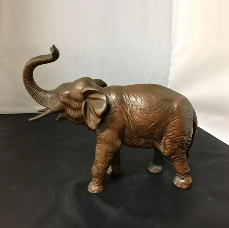 Ndoor-estatua decorativa de elefante, escultura de elefante de bronce de tamaño pequeño de cobre fundido antiguo para el hogar