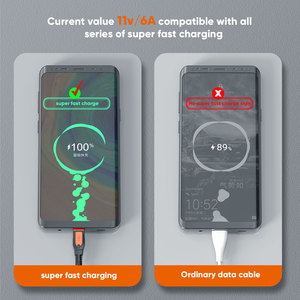 VIDVIE 2021 kırılmaz naylon 6A 66W süper hızlı şarj USBC tip C veri kablosu için Huawei Xiaomi Oneplus VIVO OPPO Realme - Product Image 5