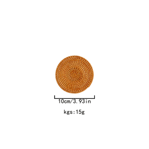 时尚设计厨房家用桌垫织带工艺品加厚保温迷你圆桌垫 - Product Image 3