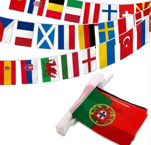 Promoción de entrega rápida Poliéster personalizado País nacional Rectángulo Triángulo Cuerdas colgantes Banderines Bandera - Product Image 3
