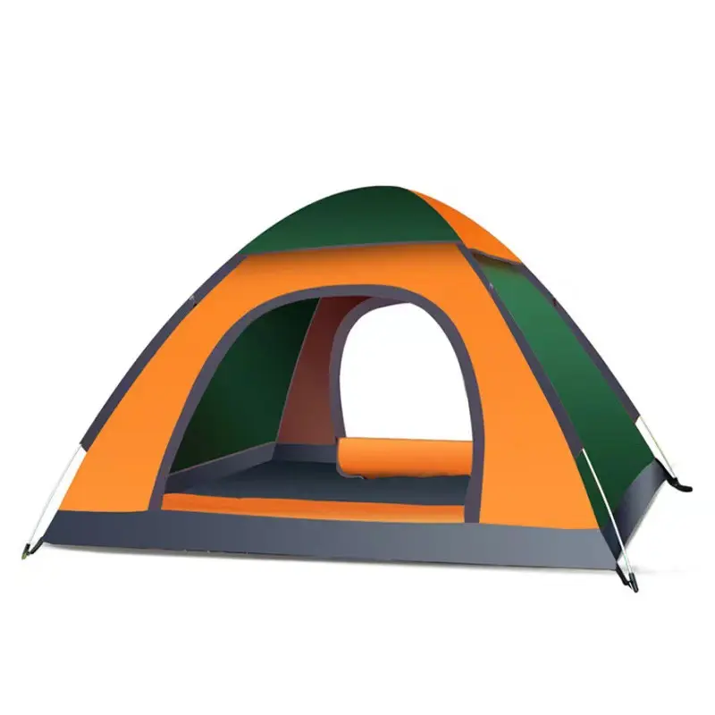 고품질 170T 폴리 에스테르 3 명 200*150*115cm 듀얼 도어 하이킹 캠핑 야외 텐트 가족 커플