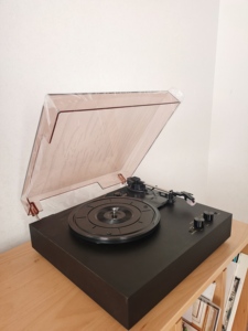 Mini reproductor de discos de vinilo de plástico clásico de 3 velocidades con entrada/salida auxiliar Bluetooth, accesorio de Audio y vídeo con función de 5V - Product Image 4