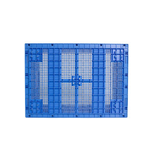 Cesta de rotación plegable de plástico azul Caja plegable de malla reciclable para transporte y almacenamiento con caja de ruedas - Product Image 4