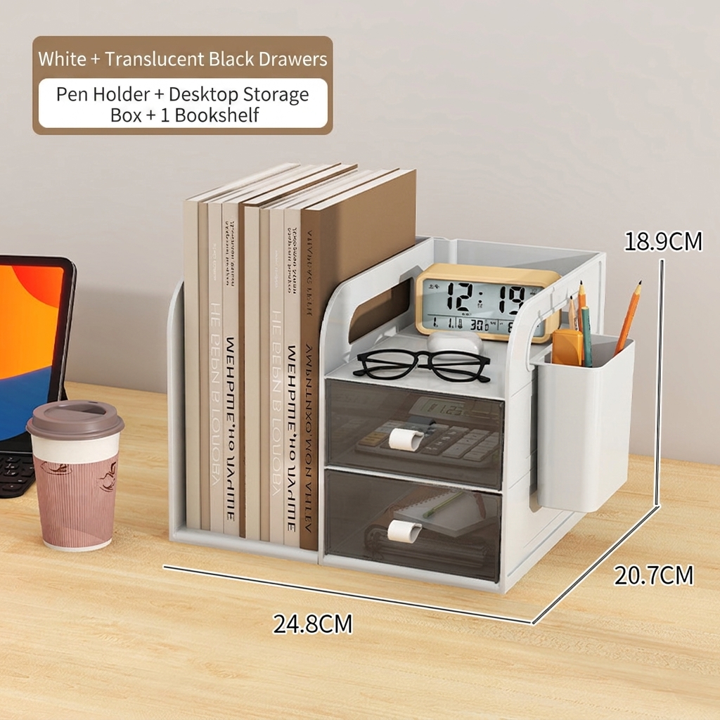 Transparent black: desktop drawer box-1 bookshelf