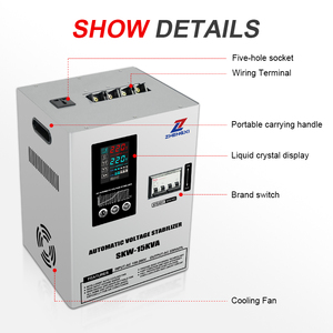 <strong>Single</strong>-<strong>Phase</strong> Wall-Mounted Motor Servo Stabilizer 80V-260V <strong>Input</strong> 220V <strong>Output</strong> 10KVA/15KVA Automatic Voltage Regulator LCD SVC - Product Image 4