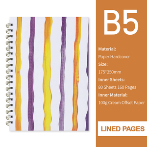 A5 B5 Size Custom Logo Printing Hardcover Paper Cover <strong>Notebook</strong> Spiral Wire-O Bound Exercise Diary - Product Image 3