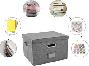 带有5个悬挂式文件夹的文件盒，办公室的文档管理器存储，带盖的存储文件盒 - Product Image 3