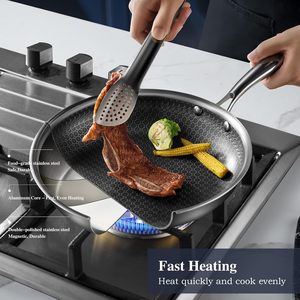 ノンスティックフライパンセット8 10および12インチハイブリッド無毒フライパンスキレットふた付き食器洗い機オーブンセーフ誘導対応 - Product Image 2