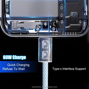 Eco-Friendly 60W Fast Data Charging <strong>USB</strong>-C to <strong>USB</strong>-C Cable Soft Silicone Nylon Jacket Compatible iPhone 15 <strong>Serial</strong> Mobile Phones - Product Image 4