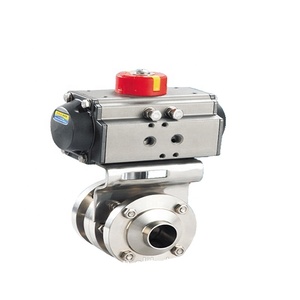 DN100 PN16ตัวกระตุ้นนิวเมติกดำเนินการผงไหลควบคุมวาล์วผีเสื้อ - Product Image 2