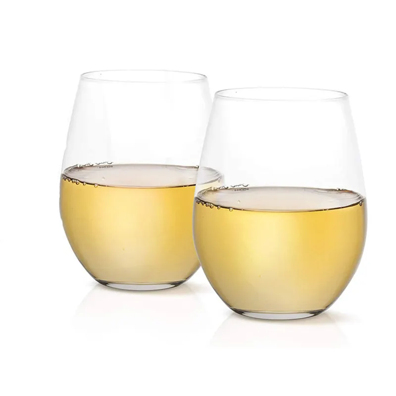 Verre à vin PET en forme d'oeuf 16oz réutilisable incassable gobelets à vin en plastique sans pied vin champagne jus verre