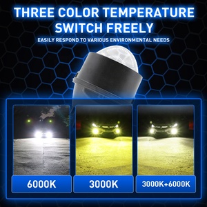 Taochis อุปกรณ์เสริมรถยนต์3.0นิ้วเลนส์โปรเจคเตอร์ LED แบบ Bi 3สีเลนส์ไฟตัดหมอก - Product Image 4