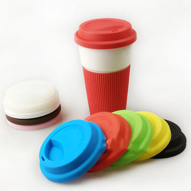 Tampa de silicone reutilizável sem bpa, tampa de silicone multicolorida de forma reutilizável para viagem, copo de café, tampa, venda imperdível