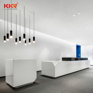 KKR固体表面接待处美容院OEM 3D定制接待桌前台柜台 - Product Image 3