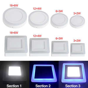 แผงไฟ LED กลม/สี่เหลี่ยมแบบคู่3 + 3W / 6 + 3W/12 + 4W/18 + 6W - Product Image 4