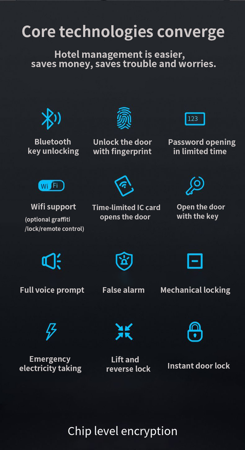 Intelligent door lock small program password lock key wiring-free smart key easy installation password fingerprint key door lock