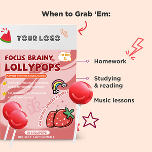 Hot Bán Tập Trung Não Lollipops Có Chứa Vitamin B6 B12 Dưa Hấu Hương Vị Kẹo Cứng Kẹo - Product Image 2