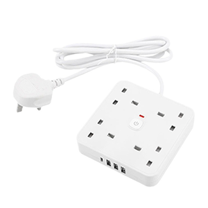 Enchufe universal Protección contra sobretensiones Enchufe de extensión de tira de alimentación multifuncional de escritorio con 4 tomas de corriente - Product Image 2