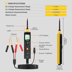 AUTOOL BT250 Car Circuit Tester Power Probe Automotive Scanner Electrical Auto LED Display Voltage Digital Diagnostic <strong>Tools</strong> - Product Image 6