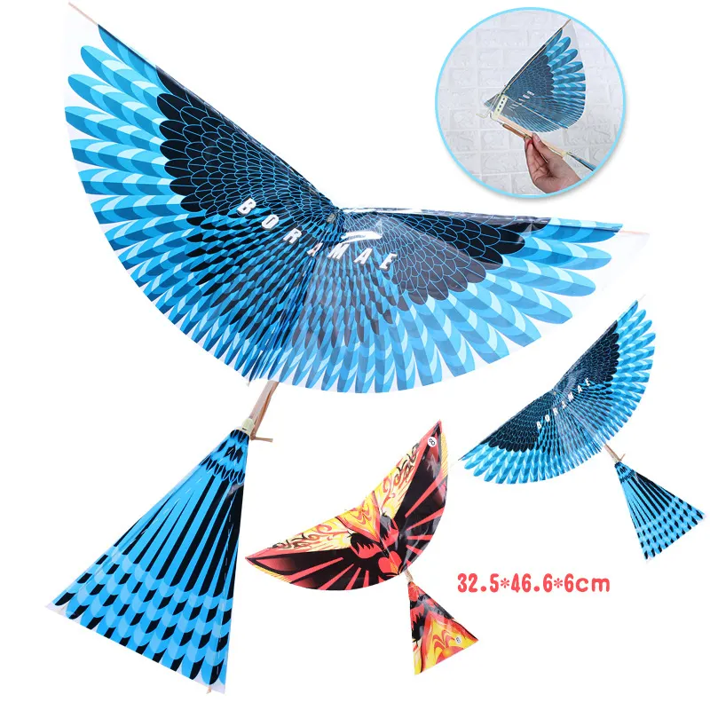 Diy Elastische Rubberen Band Aangedreven Vlucht Vogels Kite Kinderen Interactief Speelgoed Gift Outdoor Fun Sport Vliegende Speelgoed Vogel Vliegers Speelgoed