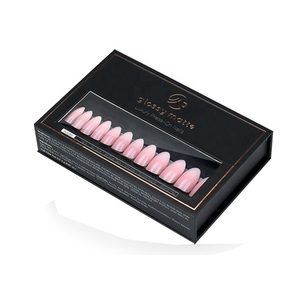 Luxurious Pink <strong>Rectangle</strong> Magnetic False Press on Nail Packaging <strong>Box</strong> With UV Coating Matt Lamination Embossing <strong>Window</strong> <strong>Display</strong> - Product Image 3