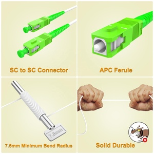 Fiber SC/APC SC/APC Sm Simplex beyaz Fiber optik ara bağlantı kablosu Singlemode G652D G657A Fiber kablo Jumper - Product Image 3