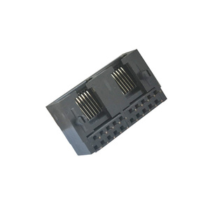 แจ็คโมดูลาร์10P10C RJ45ขั้วต่อหลายแพ็ค1*2P พร้อมขั้วต่ออีเธอร์เน็ตเมาท์พลาสติกสำหรับใส่ PCB ด้านขวา - Product Image 1