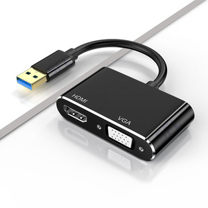 Convertidor USB 3,0 a VGA + HDMI Soporte de audio Compatible con Windows/Mac/Linux para proyector Cámara Altavoz HDTV Computadora - Product Image 5