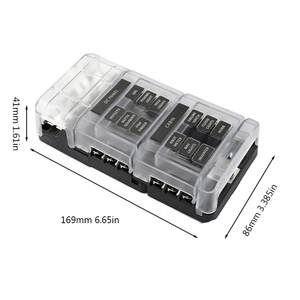 32V Amomd RV sigorta bloğu 2x6 yollu bıçak ATP/ATC/<span class=keywords><strong>ATO</strong></span> tutucular yüksek 12 yönlü bara otomatik sigorta negatif bara plastik sigorta kutusu