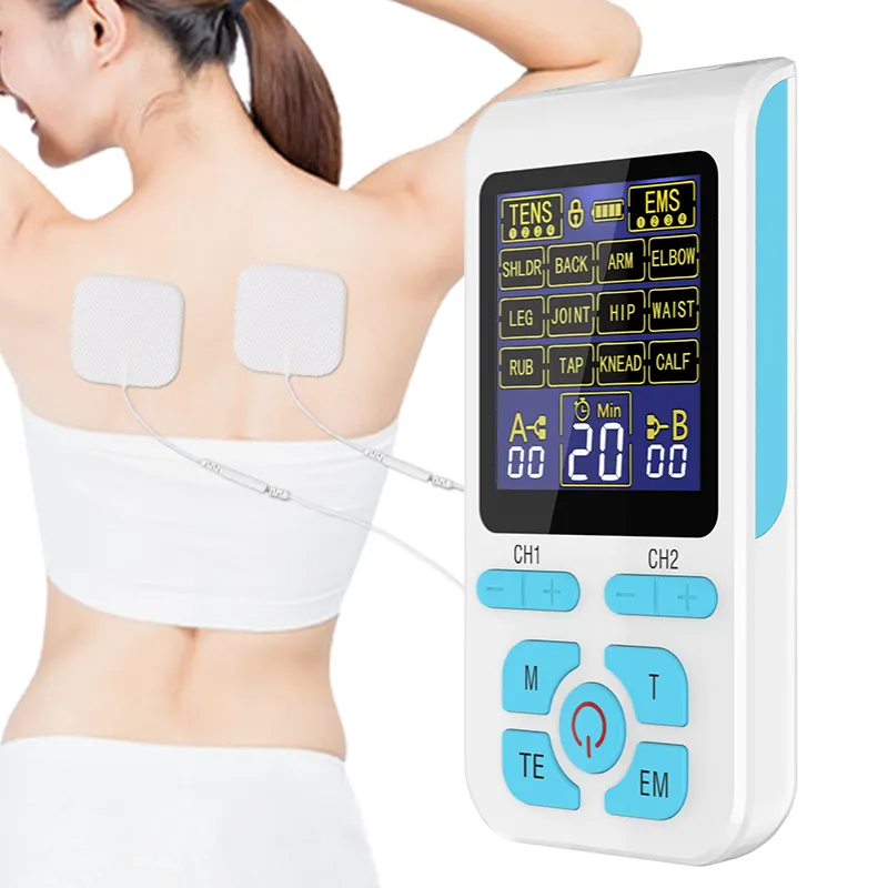2 CHANNEL shoulder neck muscle Pain Relief EMS function Mini rechargeable Tens and Muscle stimulator