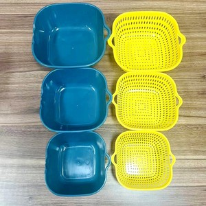 批发6合1塑料漏勺滤网蔬菜水果食品排水清洁网篮套装厨房水槽洗碗 - Product Image 3