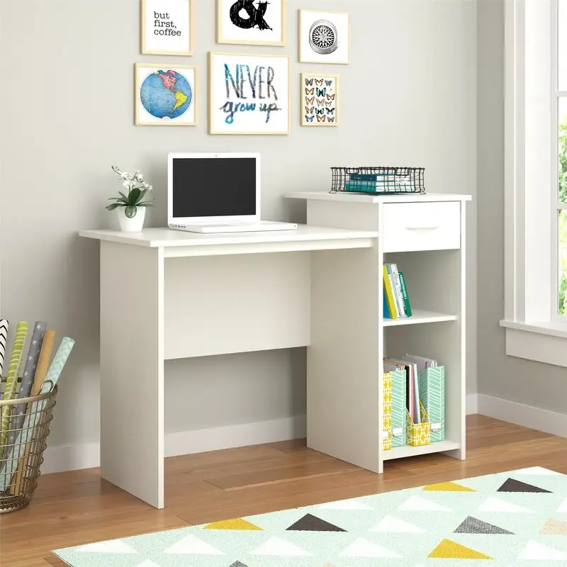 latest modern design simple home office furniture study room table white melamine computer desk