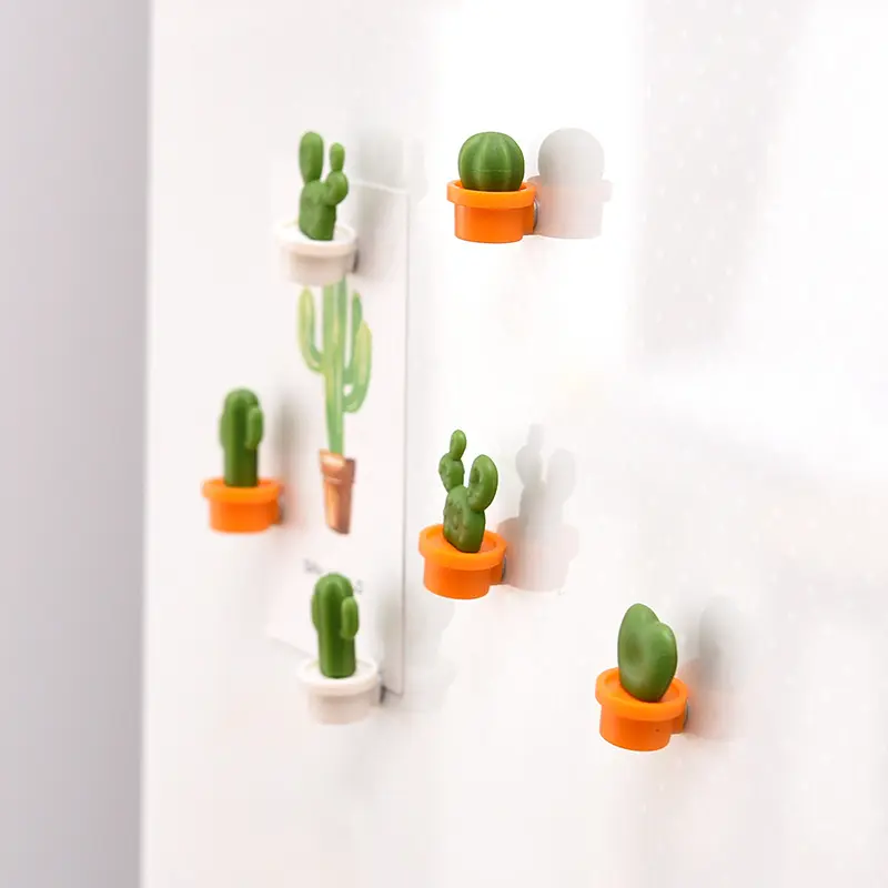 Mini Stéréo Cactus Réfrigérateur autocollant 6 Pack Créatif dessin animé mignon décoratif réfrigérateur aimant réfrigérateur