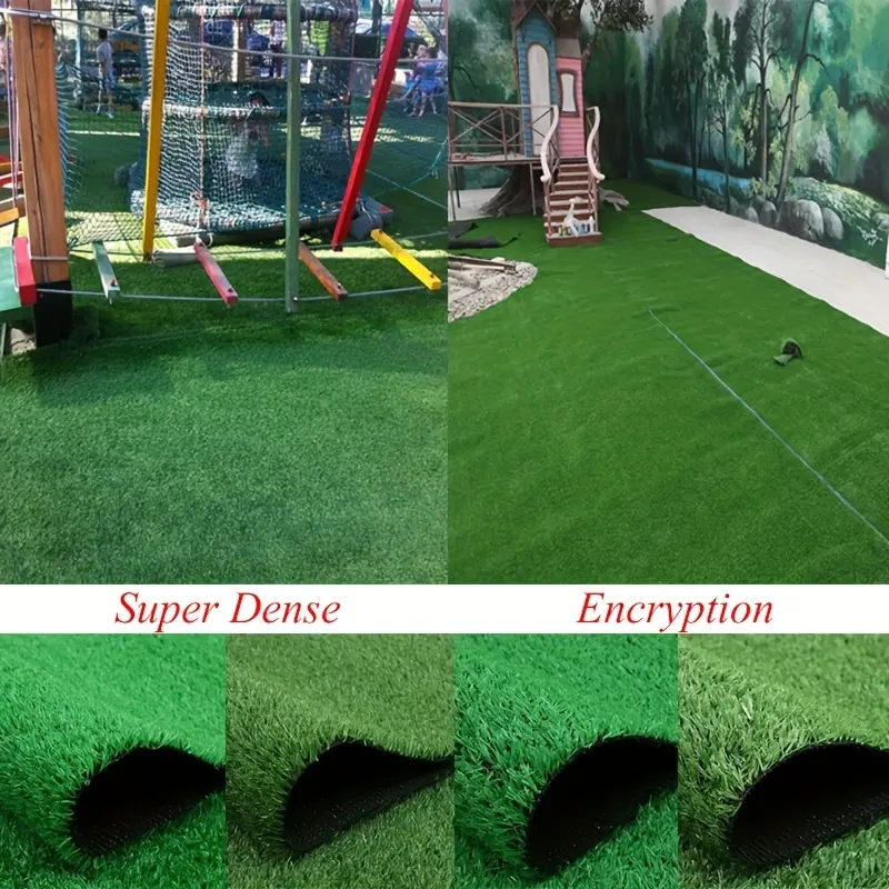 Karpet rumput buatan hijau karpet rumput rumput palsu realistis rumput mewah sintetis tebal rumput hewan peliharaan untuk dalam ruangan/Luar