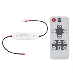 Mini Tần số vô tuyến 12 Key đơn sắc điện áp thấp <span class=keywords><strong>LED</strong></span> ánh sáng với dải ánh sáng <span class=keywords><strong>dimmer</strong></span> điều khiển không dây điều khiển từ xa <span class=keywords><strong>dimmer</strong></span> - Product Image 1
