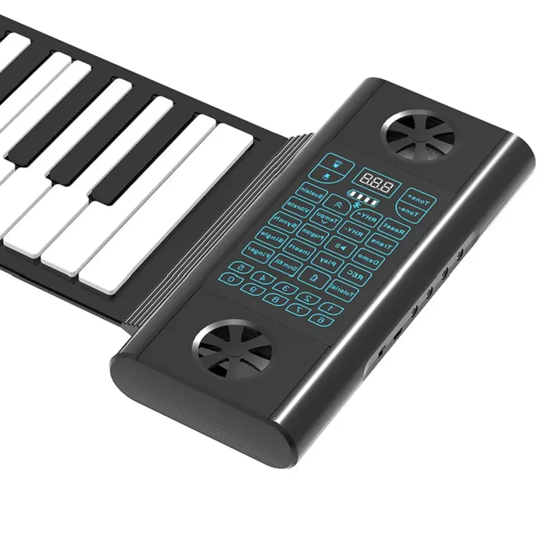 88 tuşları Roll Up piyano pedalı ile yükseltilmiş sayısal taşınabilir piyano Sticker klavye çocuklar için acemi