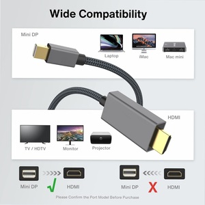 Mini Display Port Vers HDMI 4K 60Hz 18Gbps Conexión activa chapada en oro Mini Displayport Dp a HDMI - Product Image 5