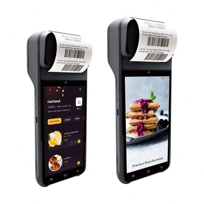 Harga Pos Z92 Android POS Sistem Mobile dengan Thermal Label Printer Barcode Scanner Pembaca Kartu NFC untuk Memesan Makanan
