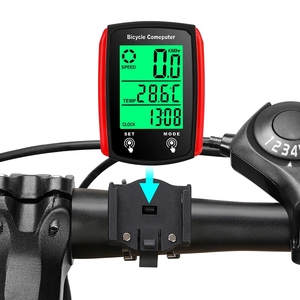 自転車コンピューターLCDデジタル有線サイクリングコンピュータースピードメーターバイクスピード走行距離計バックライトバイクアクセサリー付き - Product Image 2