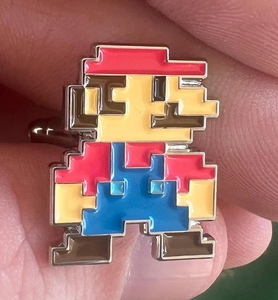 Mario 8 bit thiết kế Khuy măng sét Retro chơi game Phụ kiện Video Trò chơi Fan đồ trang sức cảm hứng món quà độc đáo cho game thủ phụ kiện phong cách - Product Image 2