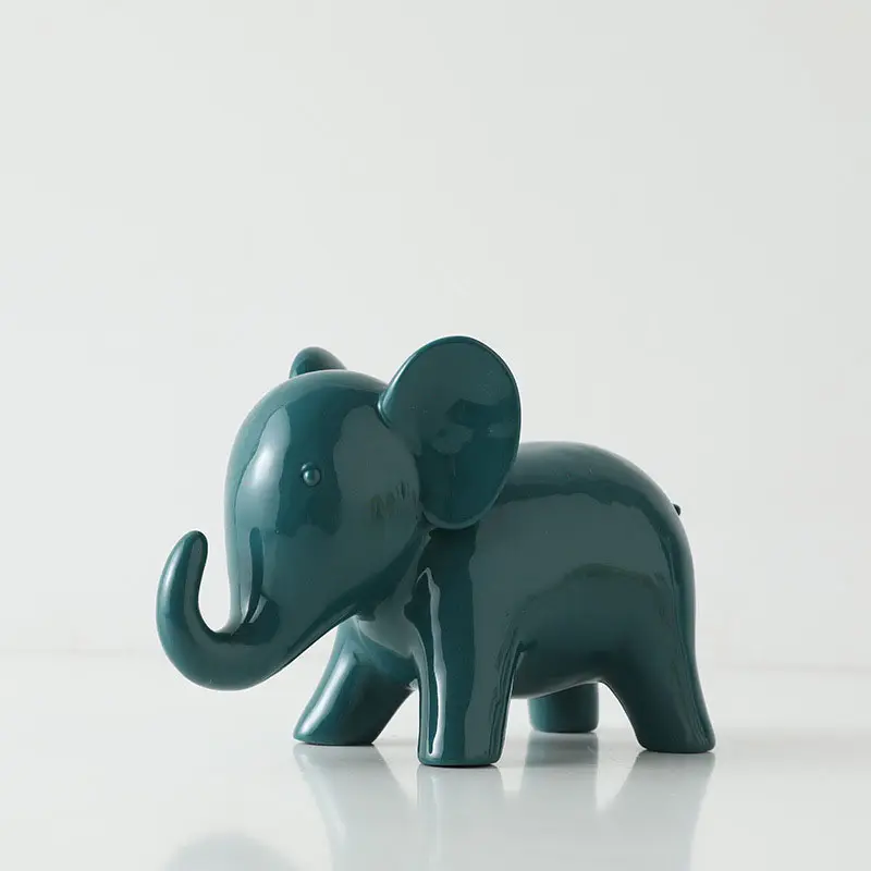 Nordique créatif en céramique moderne artisanat Figurines d'animaux belle décoration de la maison accessoires éléphant ornements