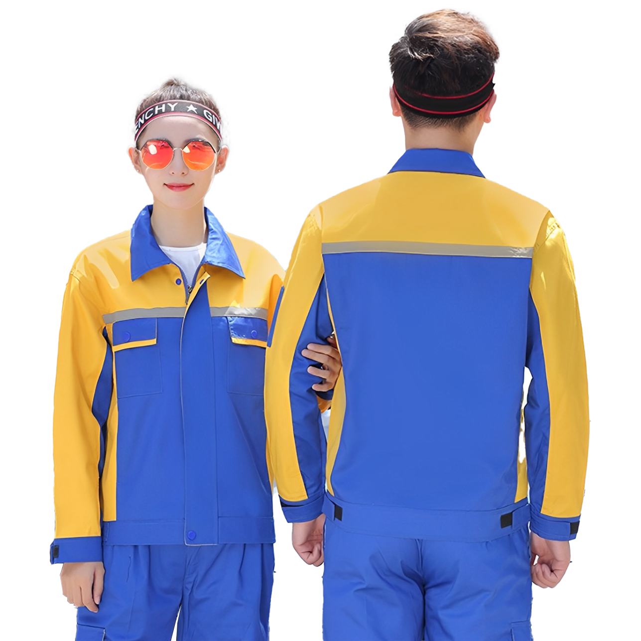 Veste Jaune Duvet Bleu