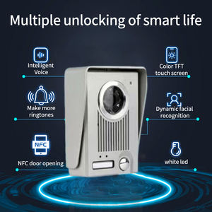980C + 06C система распознавания лиц, визуальный домофон, система контроля доступа, 7-дюймовый цветной сенсорный экран TFT - Product Image 5