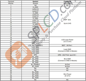 Módulo de pantalla LCD TFT de 15,6 pulgadas, 3840x2160, IPS, 4K, UHD, EDP, 40 Pines, ordenador portátil, PC, Panel de pantalla LCD, Monitor, 500 liendres