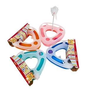 猫玩具三角游戏板塑料双色带弹簧鼠标互动猫逗玩具 - Product Image 5