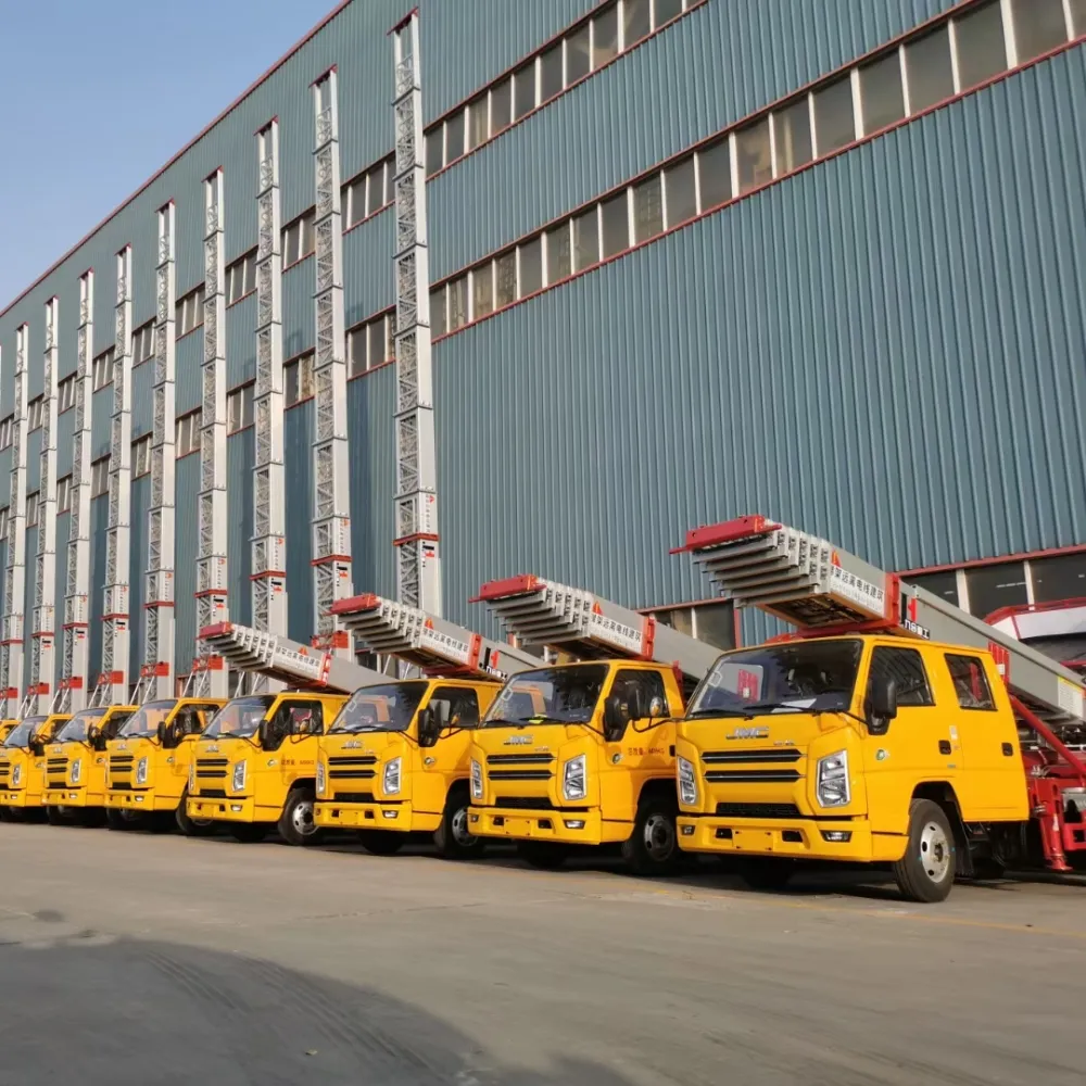 Pabrik Cina JIUHE merek 400kg Memuat berat 32M tangga udara tangga angkat truk untuk dijual